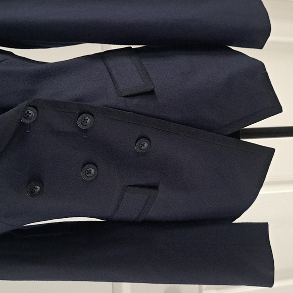 REBECCA MINKOFF Wool Blend Navy Blue & Black Tailored Structured Blazer - Picture 3 of 13